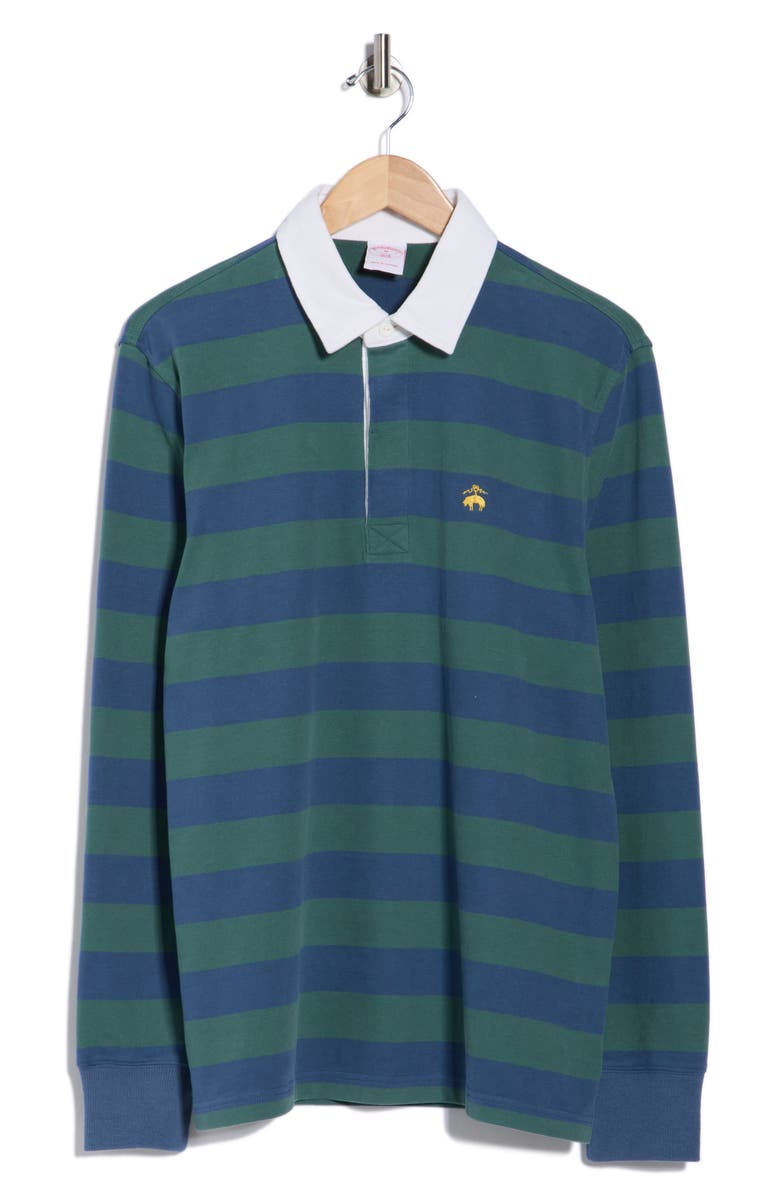 Brooks Brothers Rugby Stripe Polo, Alternate, color, Green/ Blue