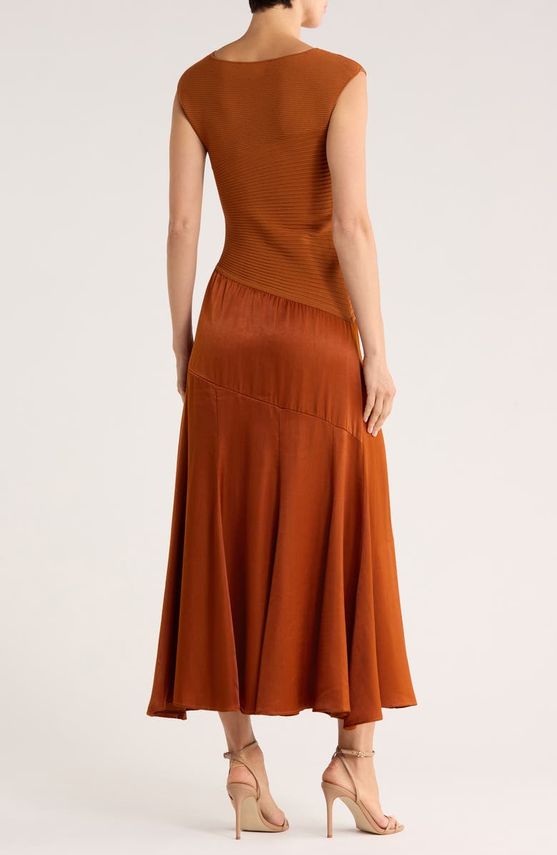 Derek Lam 10 Crosby Madeline Mixed Media Dress, Alternate, color, Copper