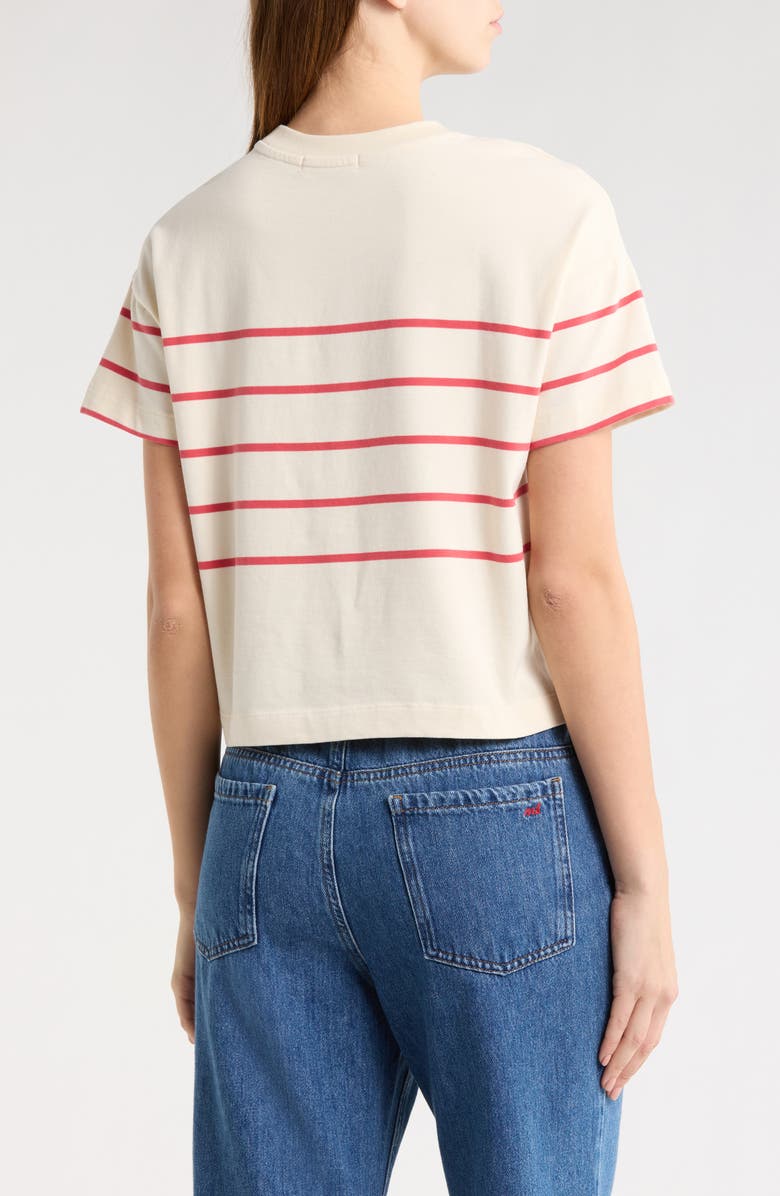 Marine Layer Luxe Sueded Cotton T-Shirt, Alternate, color, Red/ White Stripe