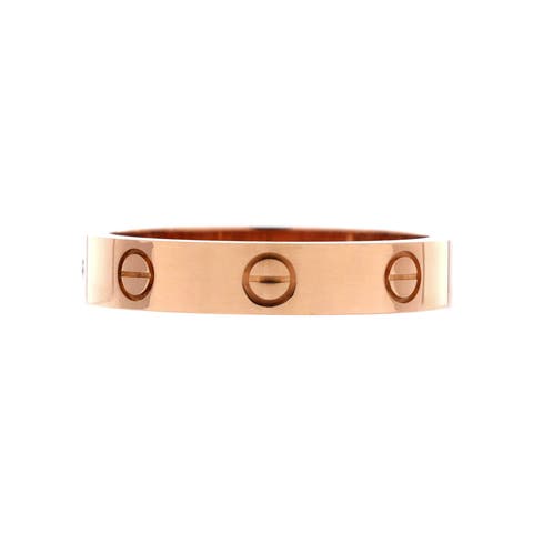 Love Wedding Band 1 Diamond Ring 18K Rose Gold with Diamond