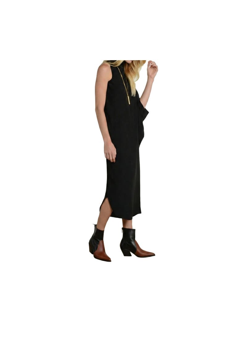 x Julie Harrah-Mockneck Sleeveless Dress, Alternate, color, Black