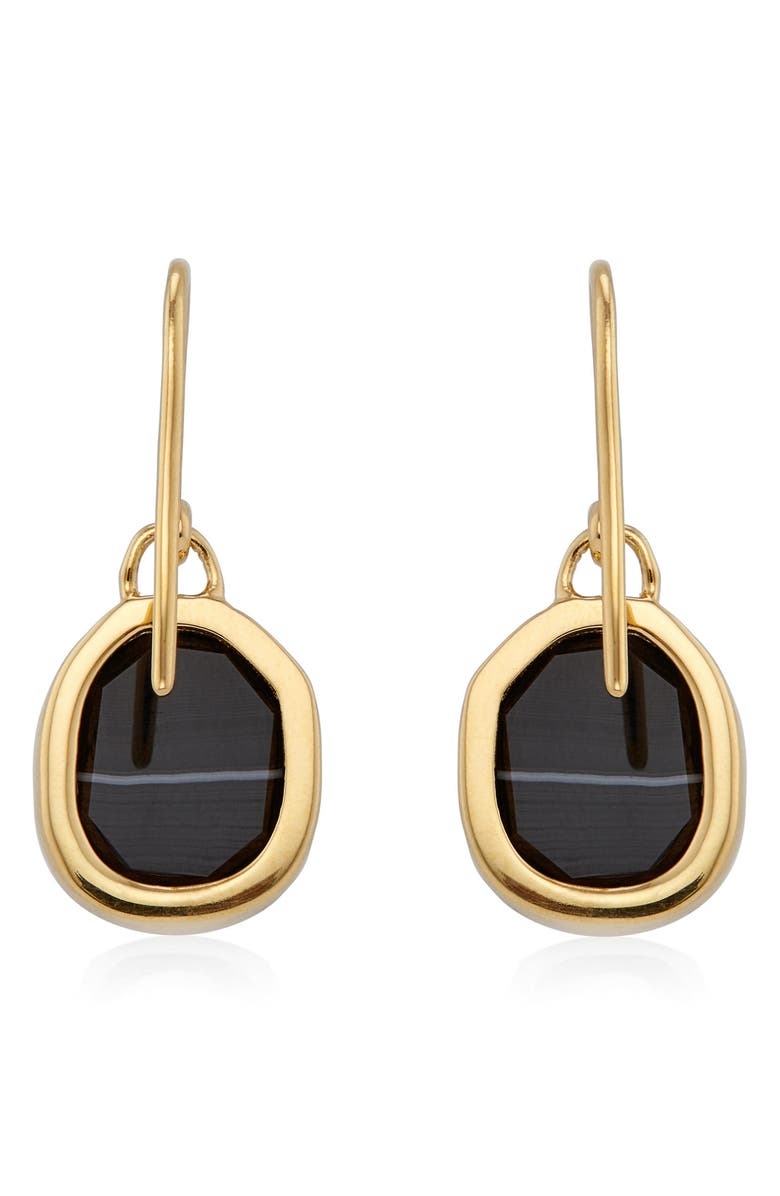 Monica Vinader Siren Bezel Set Drop Earrings, Alternate, color, Yellow Gold