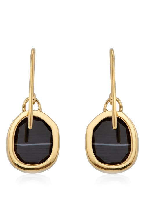 Monica Vinader Siren Bezel Set Drop Earrings In Brown