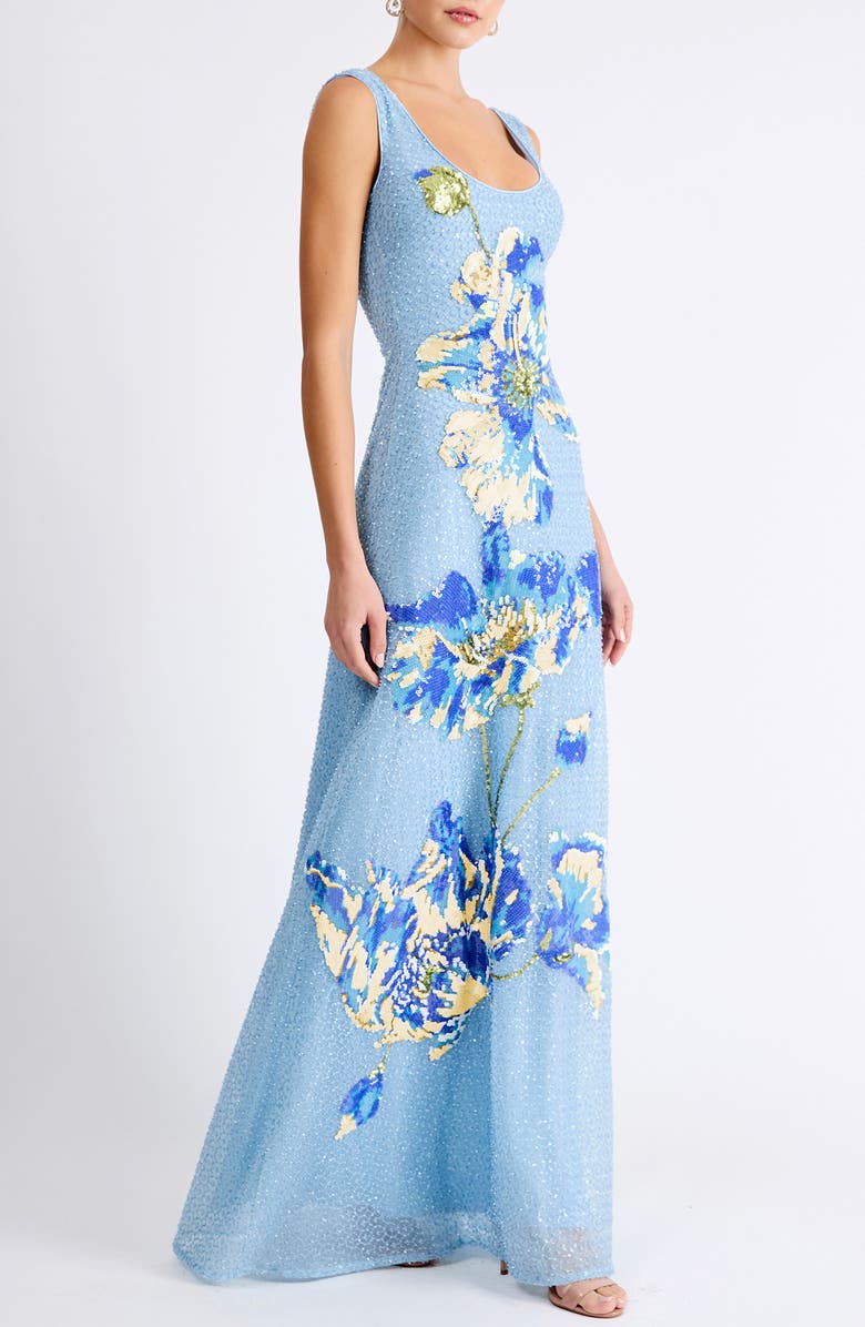 HELSI Jackie Beaded Gown, Alternate, color, Baby Blue