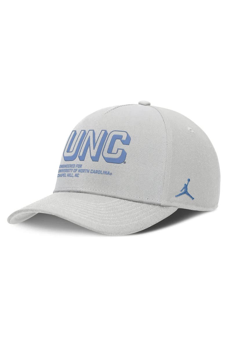 Men's Jordan Brand Gray North Carolina Tar Heels 2025 Sideline Dust Pinched Rise Adjustable Hat, Main, color, Gray