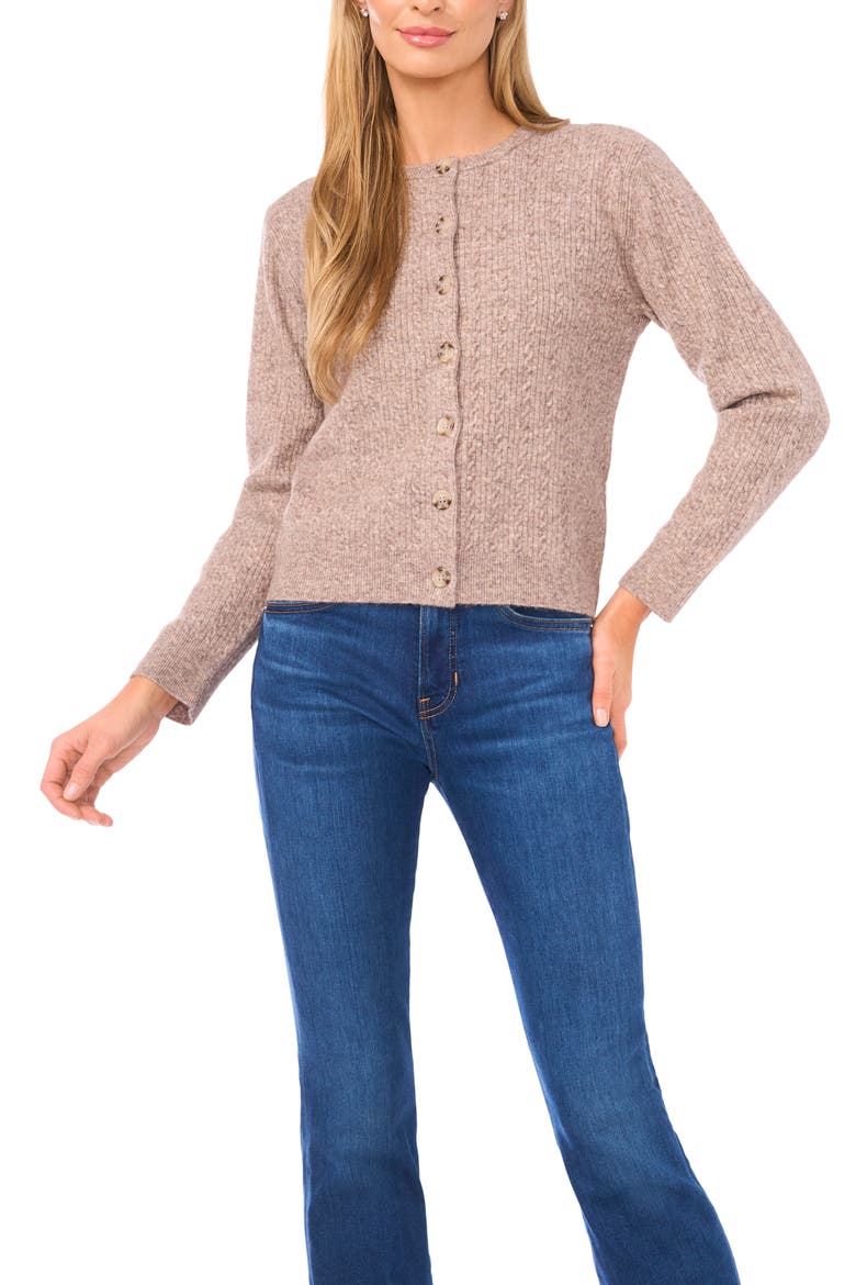 Cable Stitch Cardigan, Main, color, DESERT TAUPE