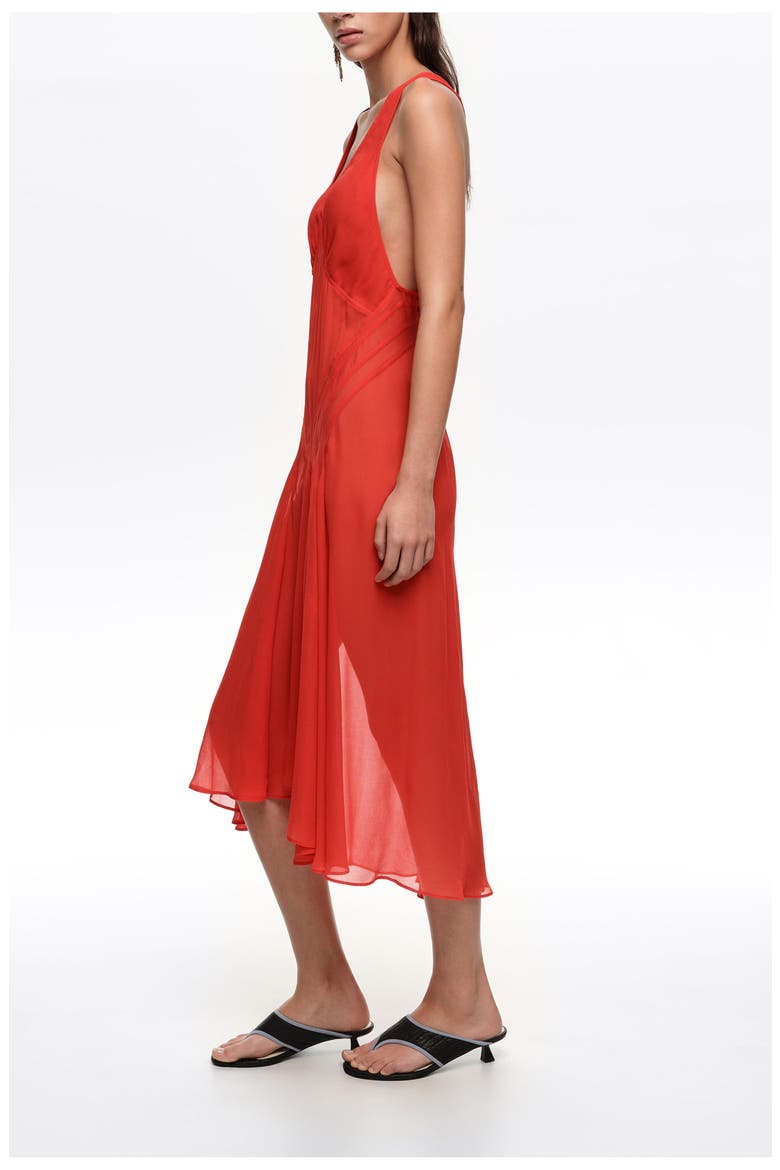 Fluid Cross-Back Dress, Alternate, color, RED