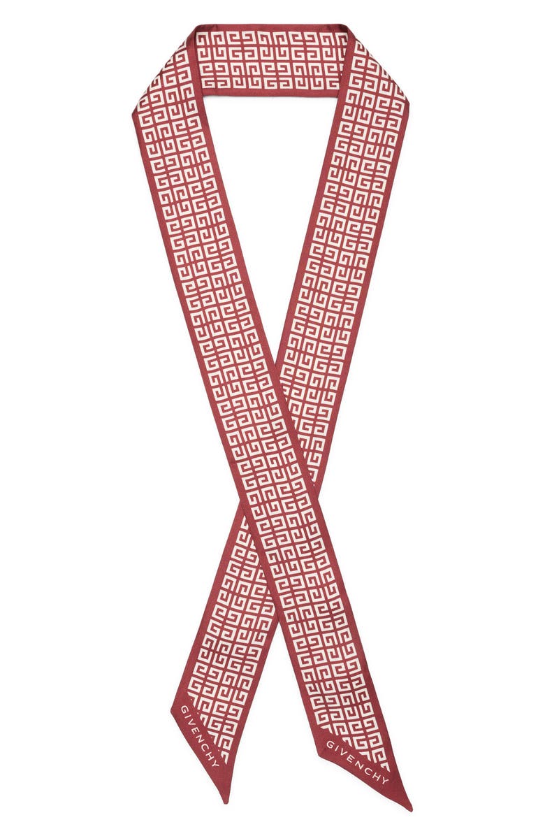 Givenchy 4G Silk Scarf, Main, color, Dark Red / Ivory