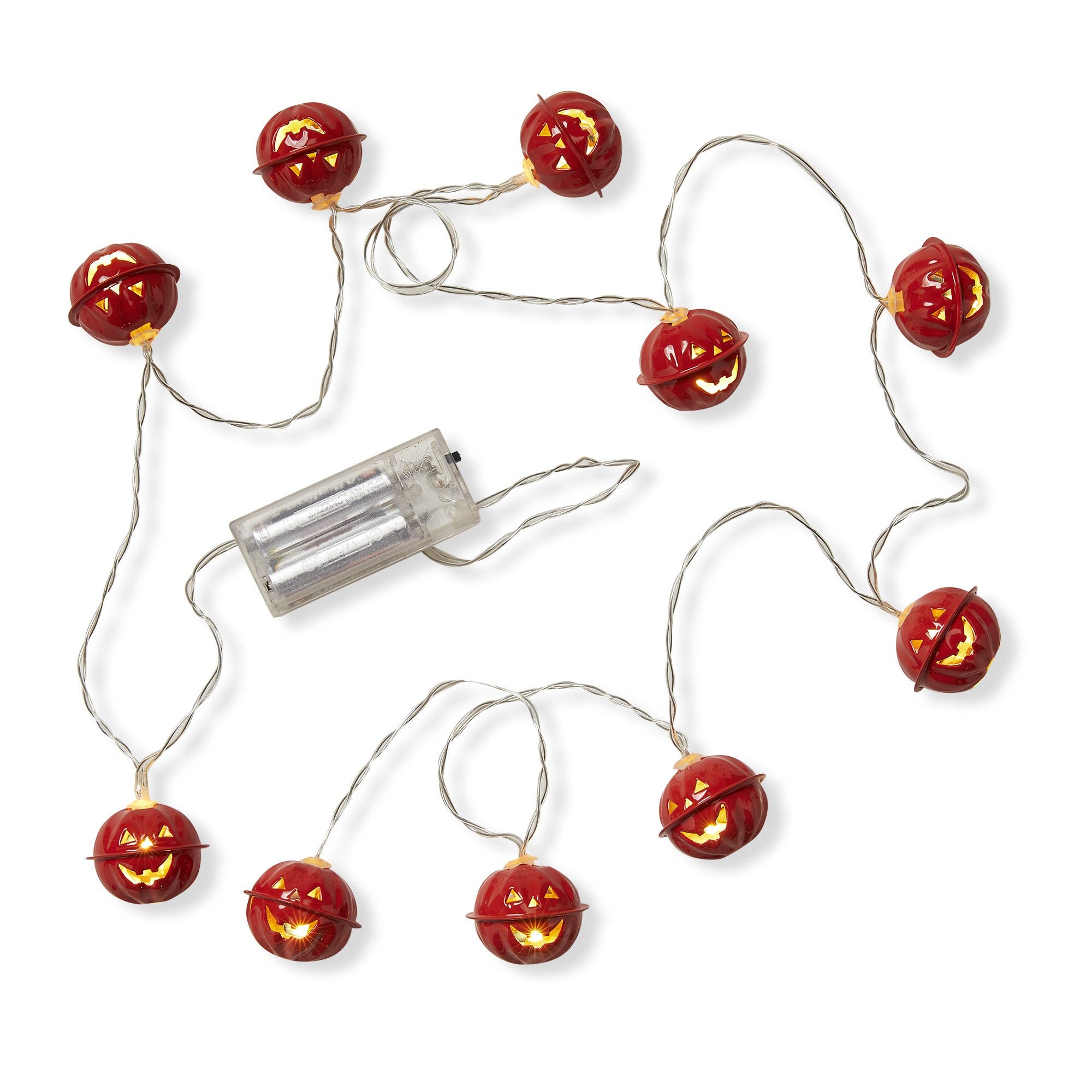 Tag Jack-o-lantern Led String Lights For Halloween Decor In Red