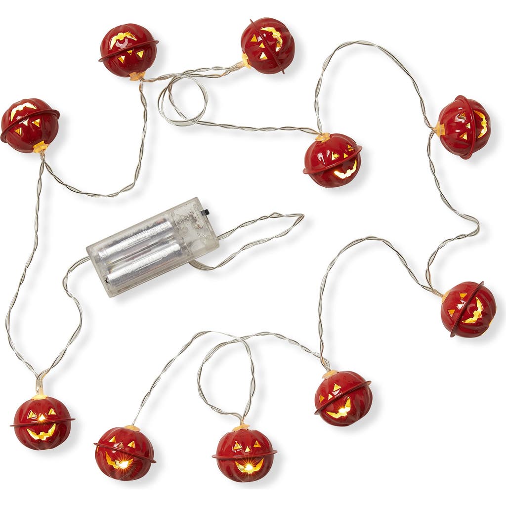 Tag Jack-o-lantern Led String Lights For Halloween Decor In Red