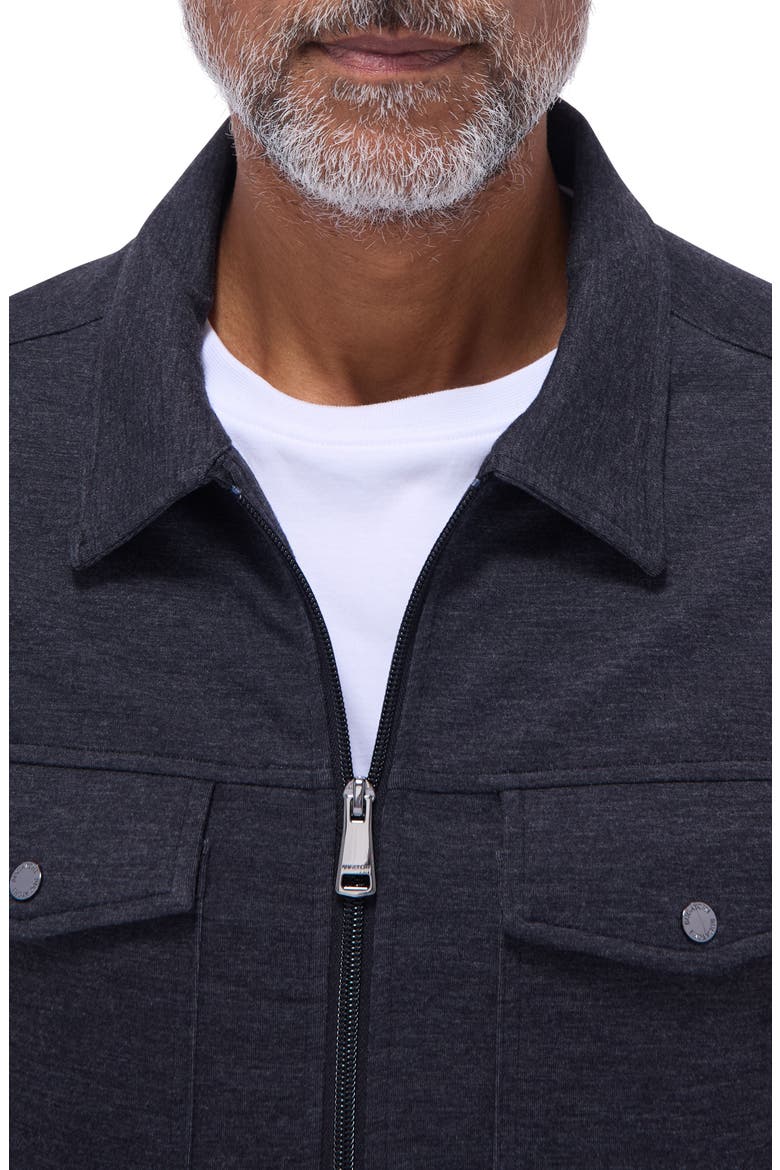 Soft Touch Zip Knit Shirt Jacket, Alternate, color, BLACK