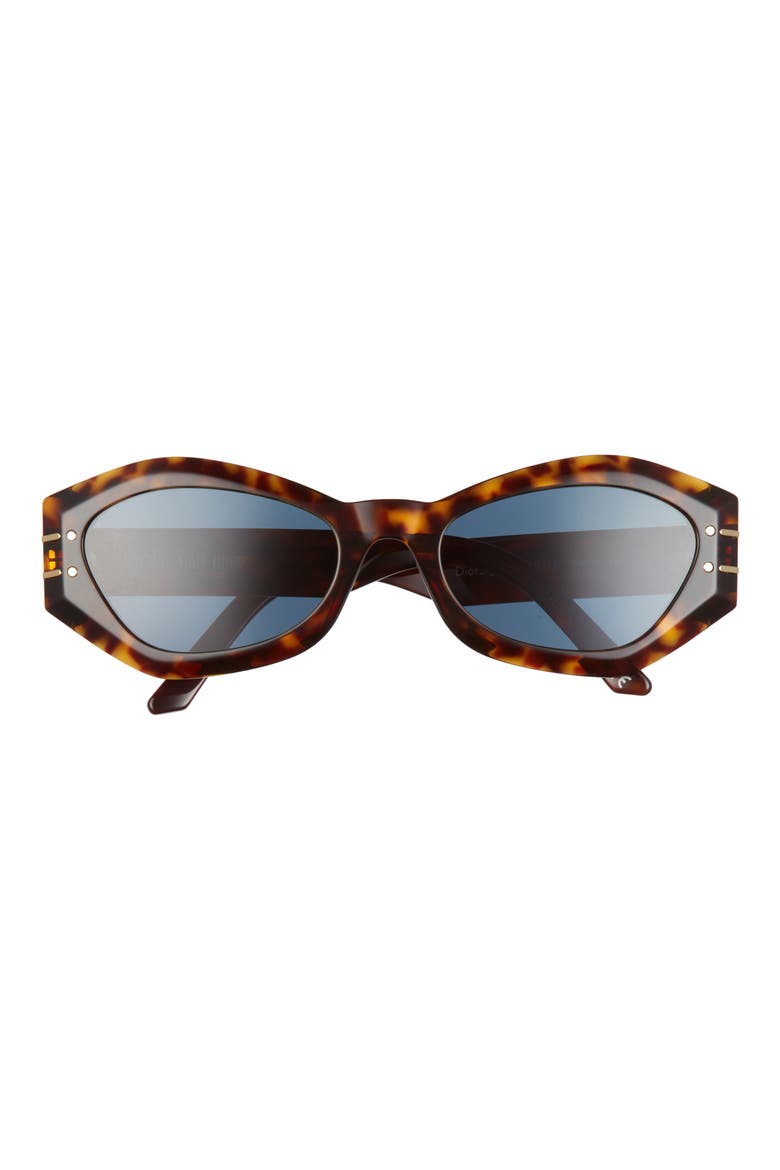 ‘DiorSignature B1U 55mm Cat Eye Sunglasses, Main, color, DARK HAVANA / BLUE