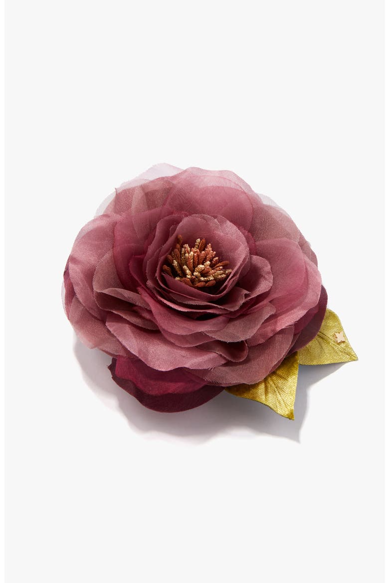 The Mauve Open Rose Floral Brooch, Alternate, color, Mauve