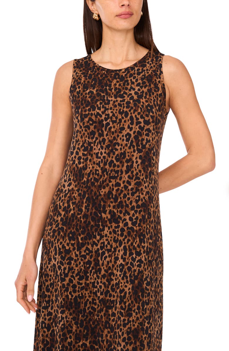 Vince Camuto Animal Print Knit Maxi Dress, Alternate, color, Camel