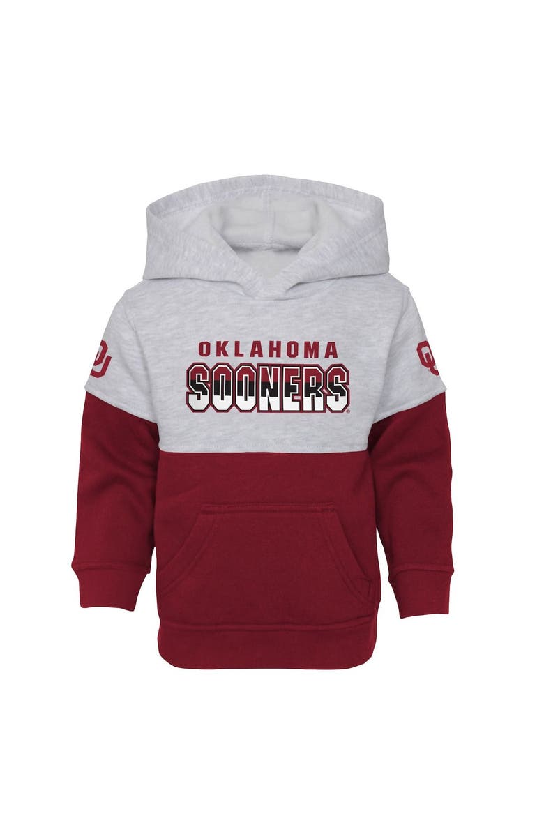 Outerstuff Infant Heather Gray/Crimson Oklahoma Sooners Playmaker Pullover Hoodie & Pants Set, Alternate, color, 