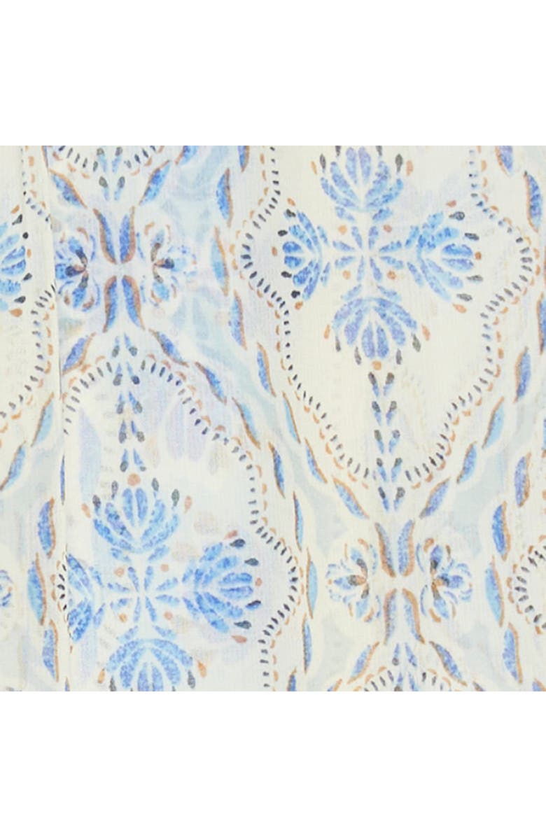 MINT VELVET Geo Print Ruffle Blouse, Alternate, color, Blue