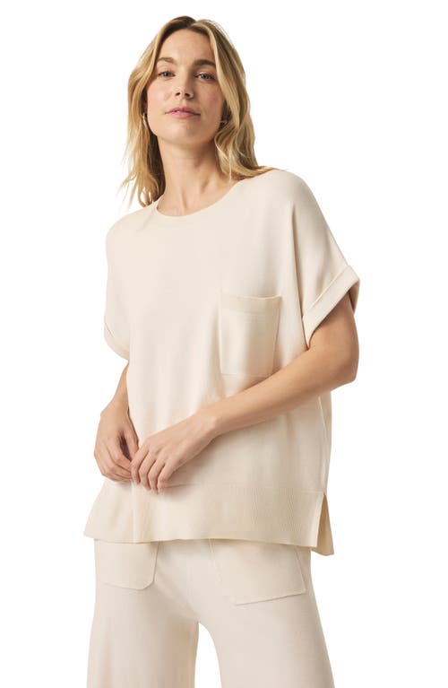Splendid Veronica Short Sleeve Sweater In Moonstone
