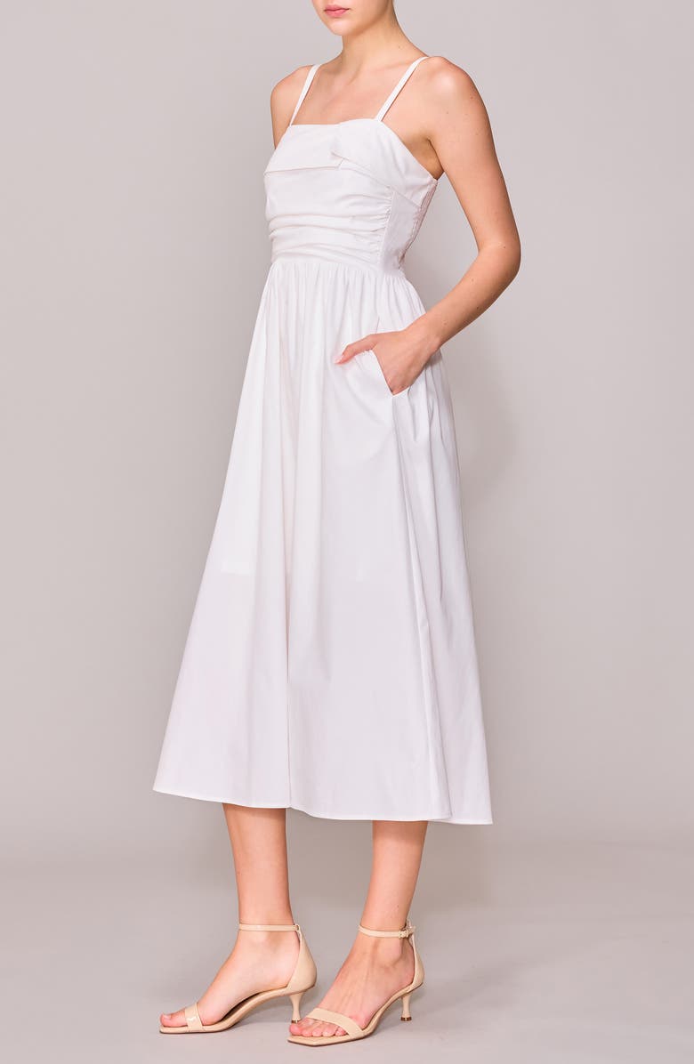 MELLODAY Sleeveless Side Ruched Midi Dress, Alternate, color, 