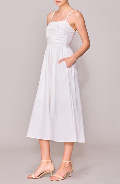 Melloday Sleeveless Side Ruched Midi Dress
