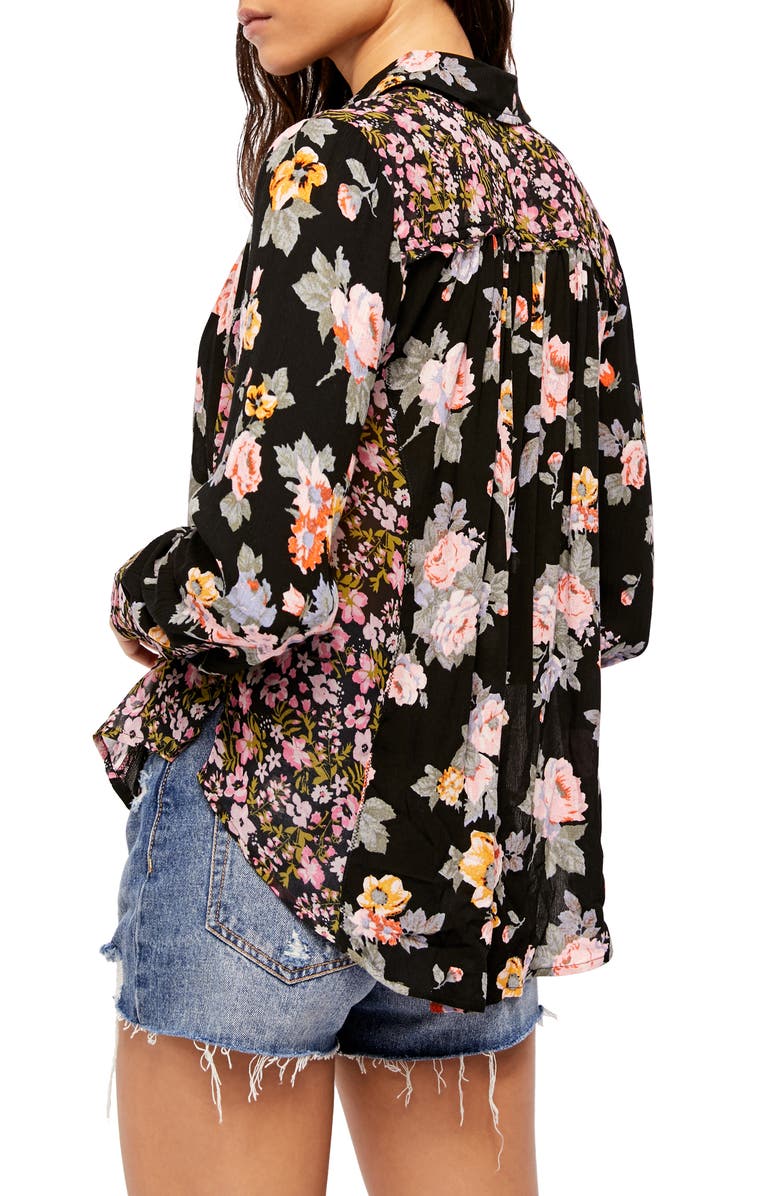 Free People Hold On to Me Floral Long Sleeve Blouse, Alternate, color,