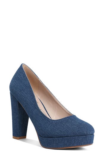 Shop London Rag Kostur Platform Pump In Blue