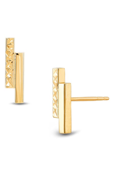Double Bar Stud Earrings