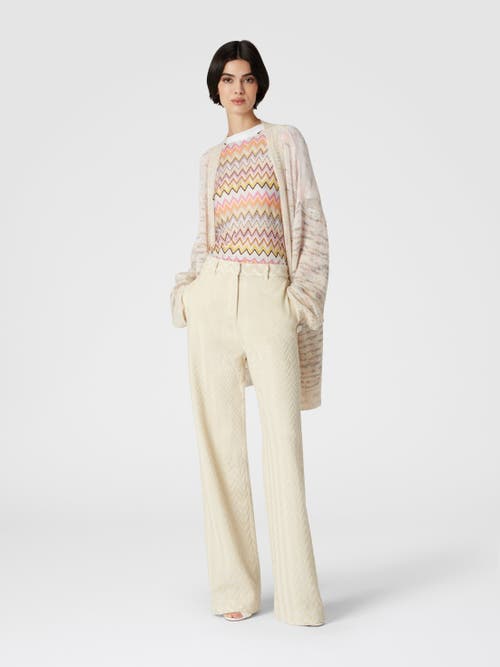 Missoni Classic Zigzag Cotton And Viscose Trousers In Grey
