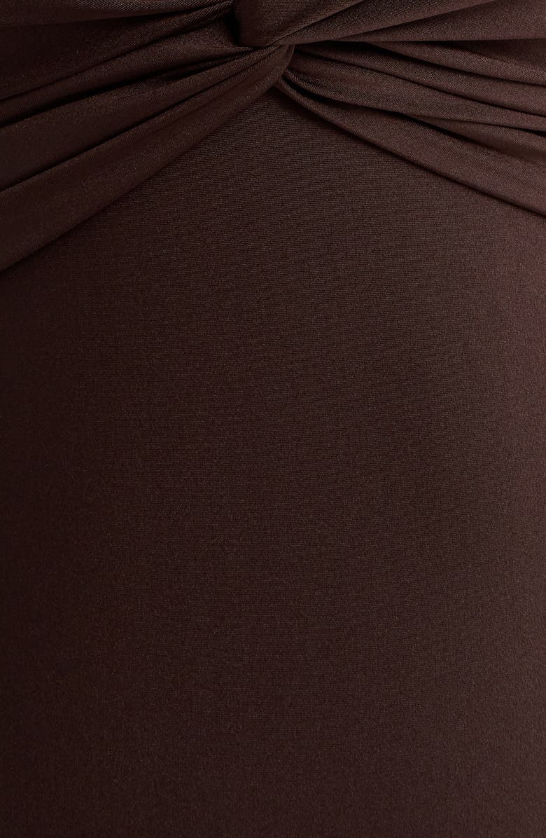 MANGO Drape Halter One-Piece Swimsuit, Alternate, color, Chocolate