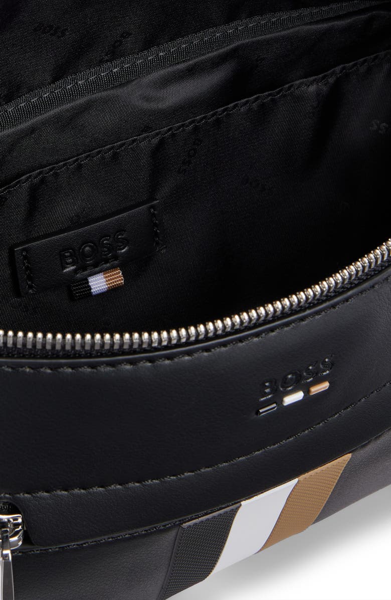 BOSS Ray Stripe Faux Leather Belt Bag, Alternate, color,