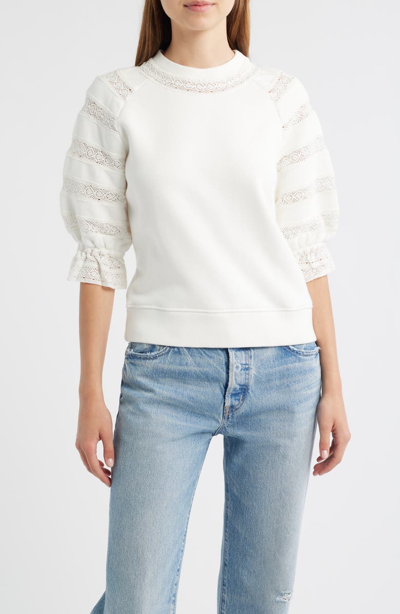 Rails Aggy Lace Sweater, Main, color, Ivory