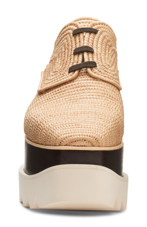 Stella Mccartney Elyse Raffia Platform Sneaker Loafers In Naturale