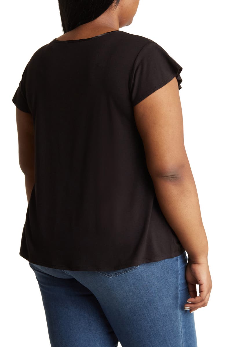 T Tahari Flutter Cap Sleeve T-Shirt, Alternate, color, 