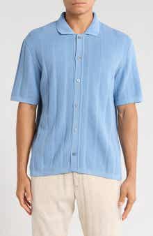 Bugatchi Rib Short Sleeve Polo Sweater