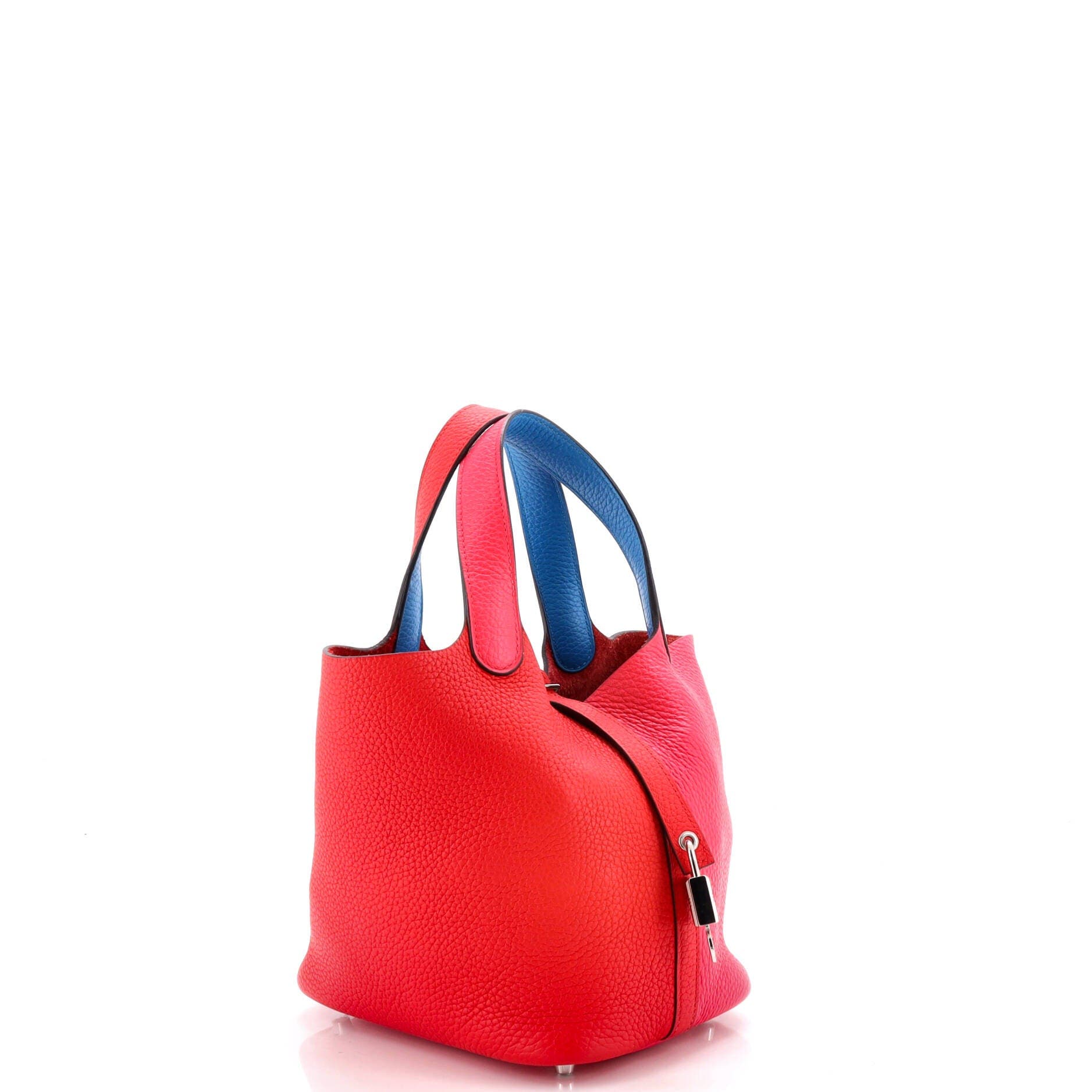 Picotin Lock Bag Tricolor Clemence PM, Alternate, color, Red