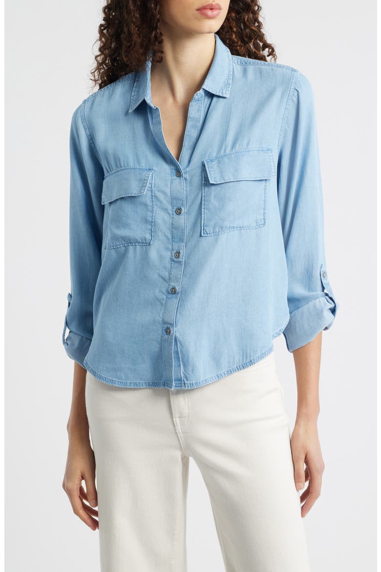 Fiorella Long Sleeve Button-Up Shirt, Main, color, LIGHT WASH