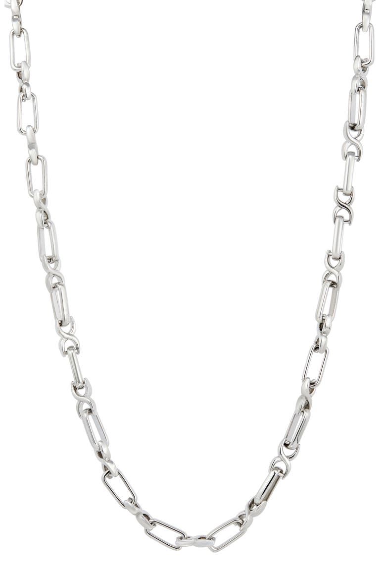 Elongated Link Chain Necklace, Main, color, SILVER
