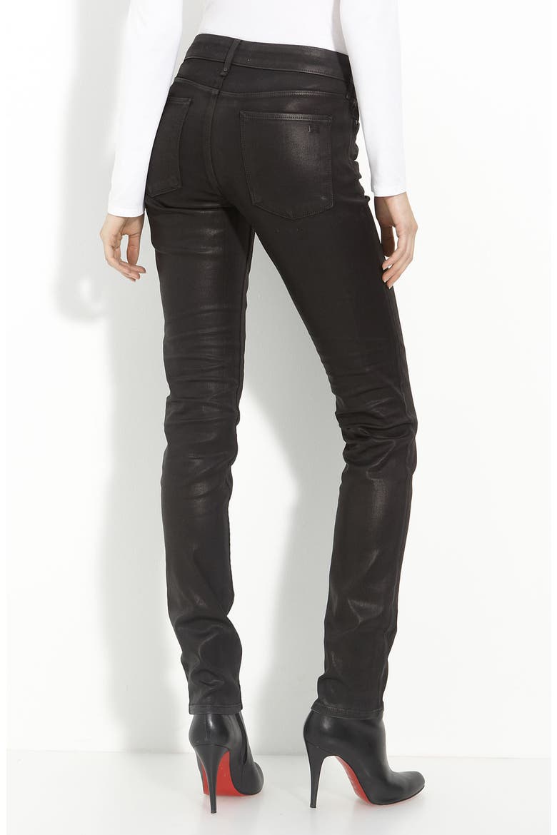 'Alice' Coated Skinny Stretch Jeans, Alternate, color, LICORICE