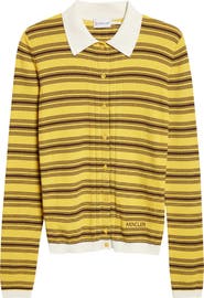Moncler Stripe Fitted Rib Cotton Cardigan