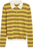 Moncler Stripe Fitted Rib Cotton Cardigan