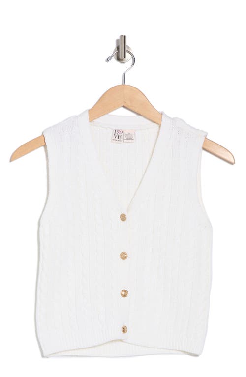 Love By Design Brea Button Front Vest In Gardenia