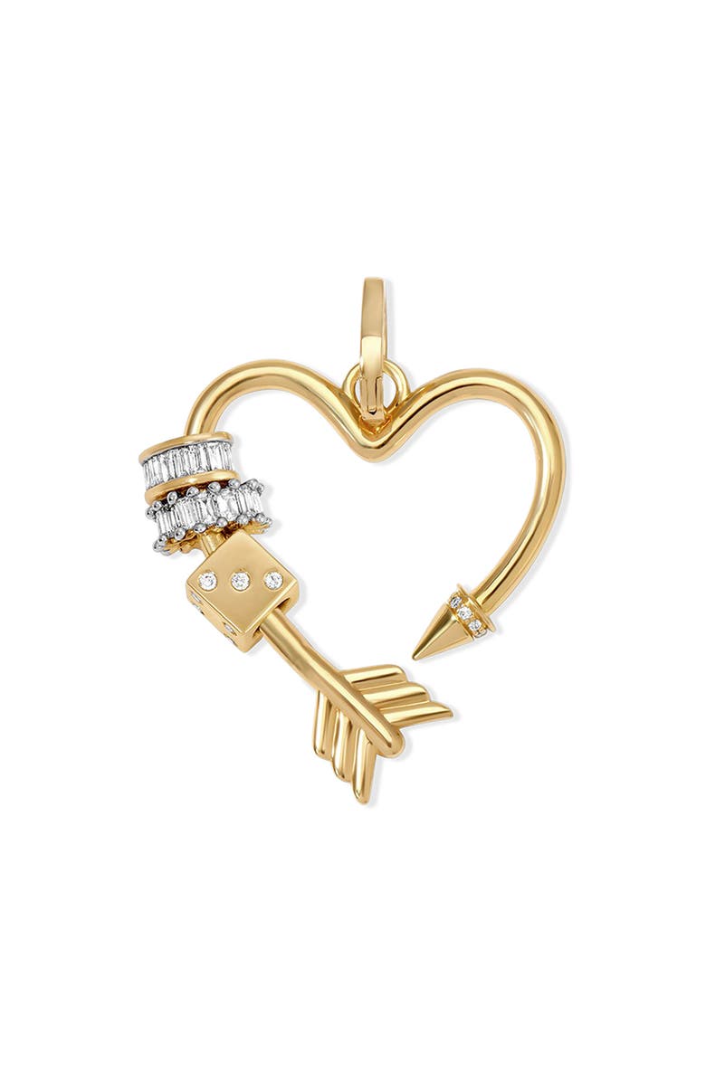 Adina Reyter Diamond Heart Necklace Enhancer, Alternate, color, Yellow Gold