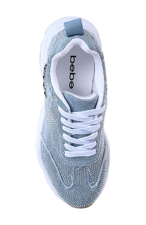 BEBE BEBE RHINESTONE DENIM SNEAKER