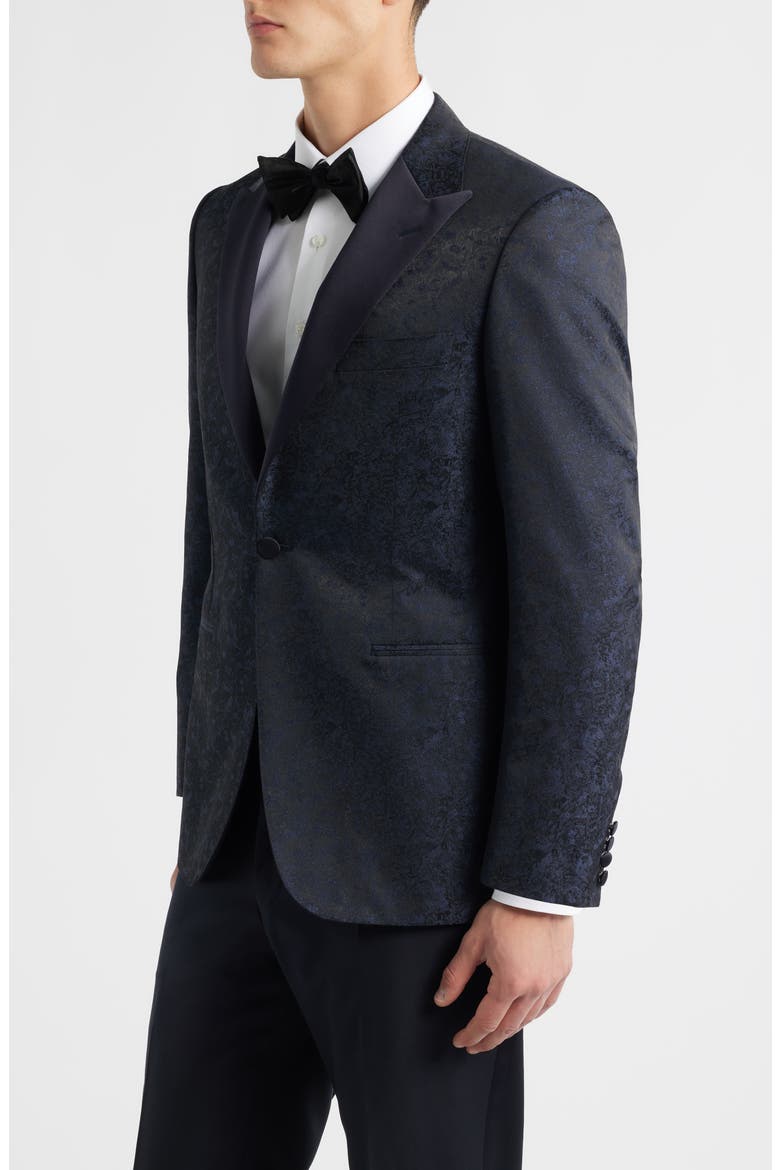 Siena Contemporary Fit Navy Paisley Dinner Jacket, Alternate, color, NAVY