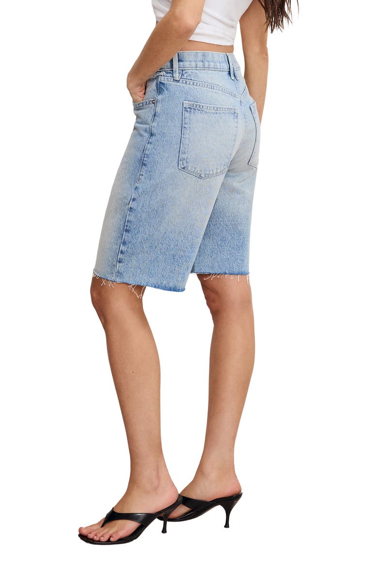 Good Standard Raw Hem Denim Bermuda Shorts, Alternate, color, INDIGO888