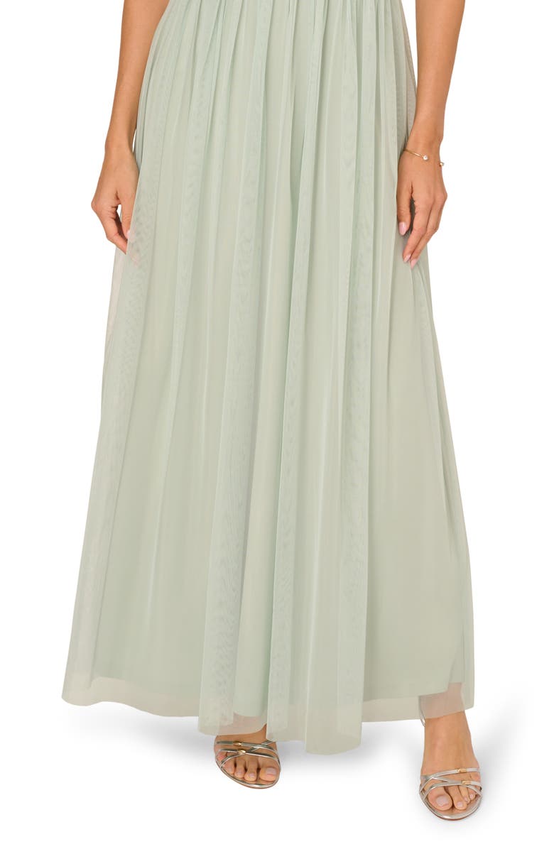Adrianna Papell Beaded Mesh Chiffon Gown, Alternate, color, 