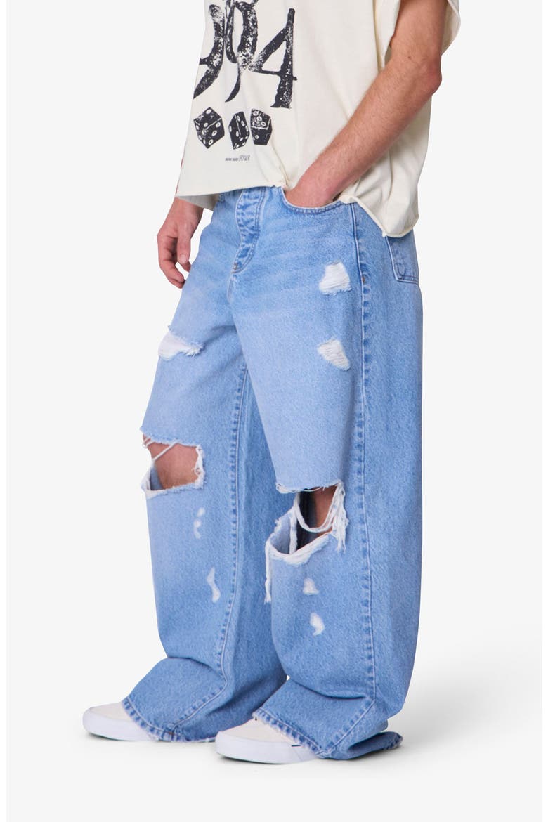 Thermal Patch Relaxed Wide Leg Ripped Jeans, Alternate, color, BLUE