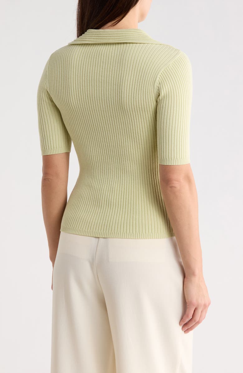 T Tahari Elbow Length Sleeve Polo, Alternate, color, Mint Frost