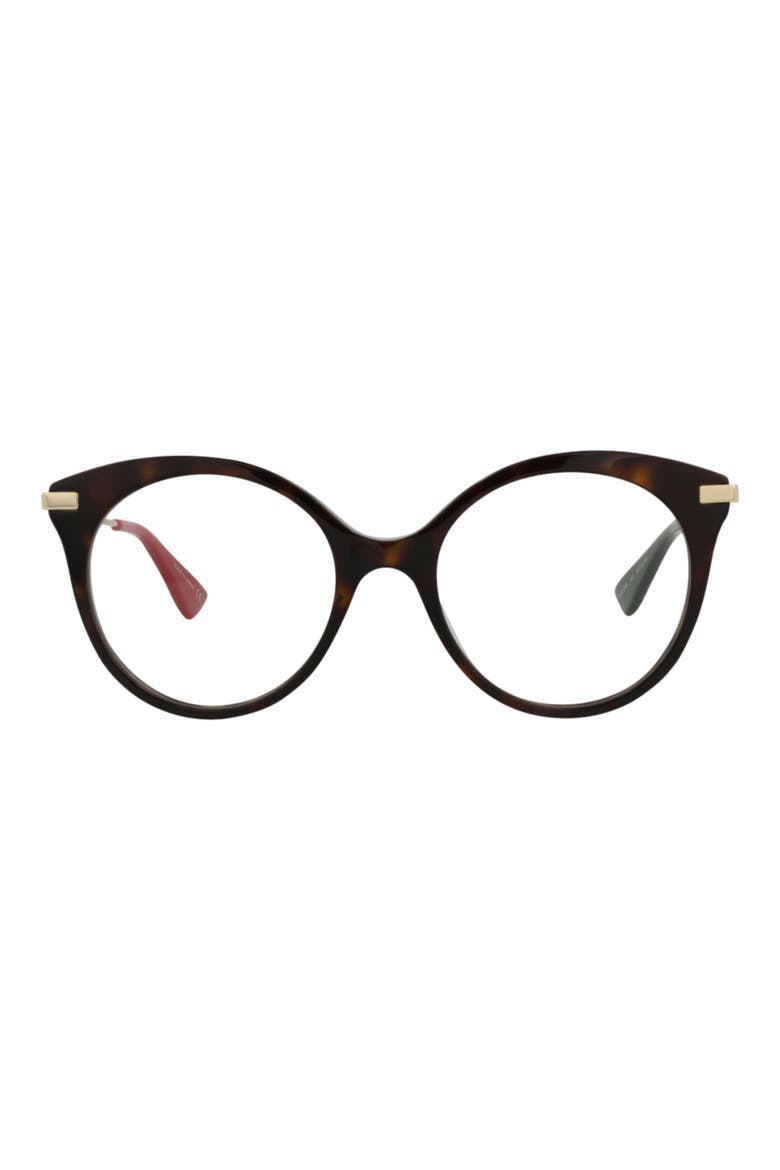50mm Cat Eye Optical Glasses, Main, color, HAVANA GOLD TRANSPARENT