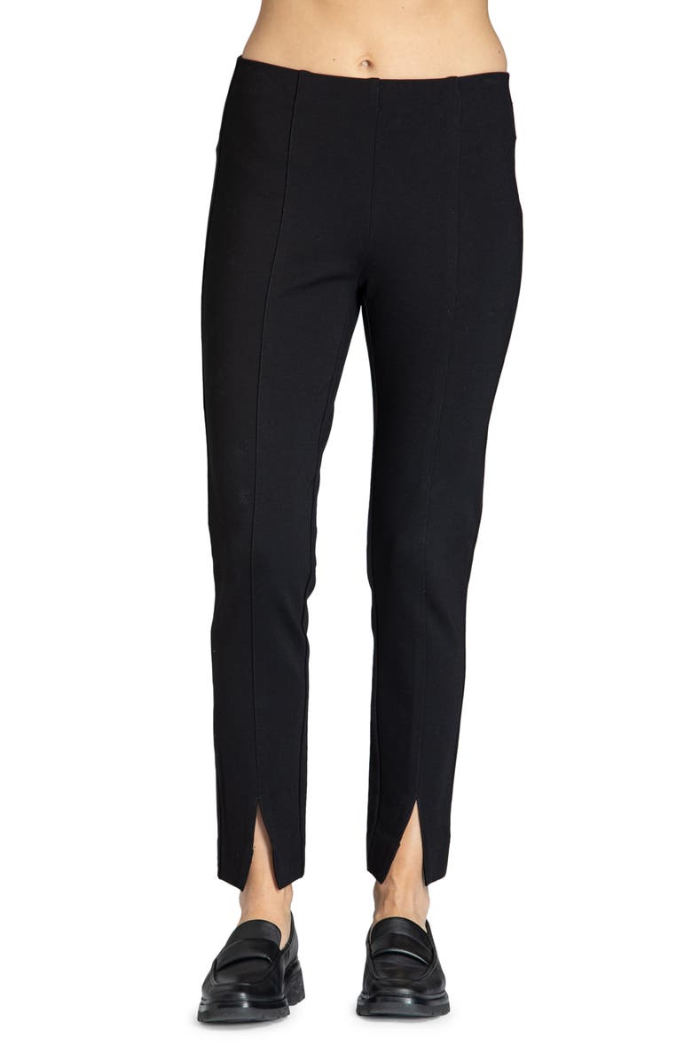 APNY Split Hem Pull-On Crop Slim Pants, Main, color, Black