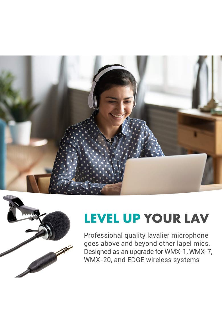 WMX-LAV Lavalier Microphone for The WMX-1, WMX-7, WMX-20 and Edge Wireless Systems, Alternate, color, Black